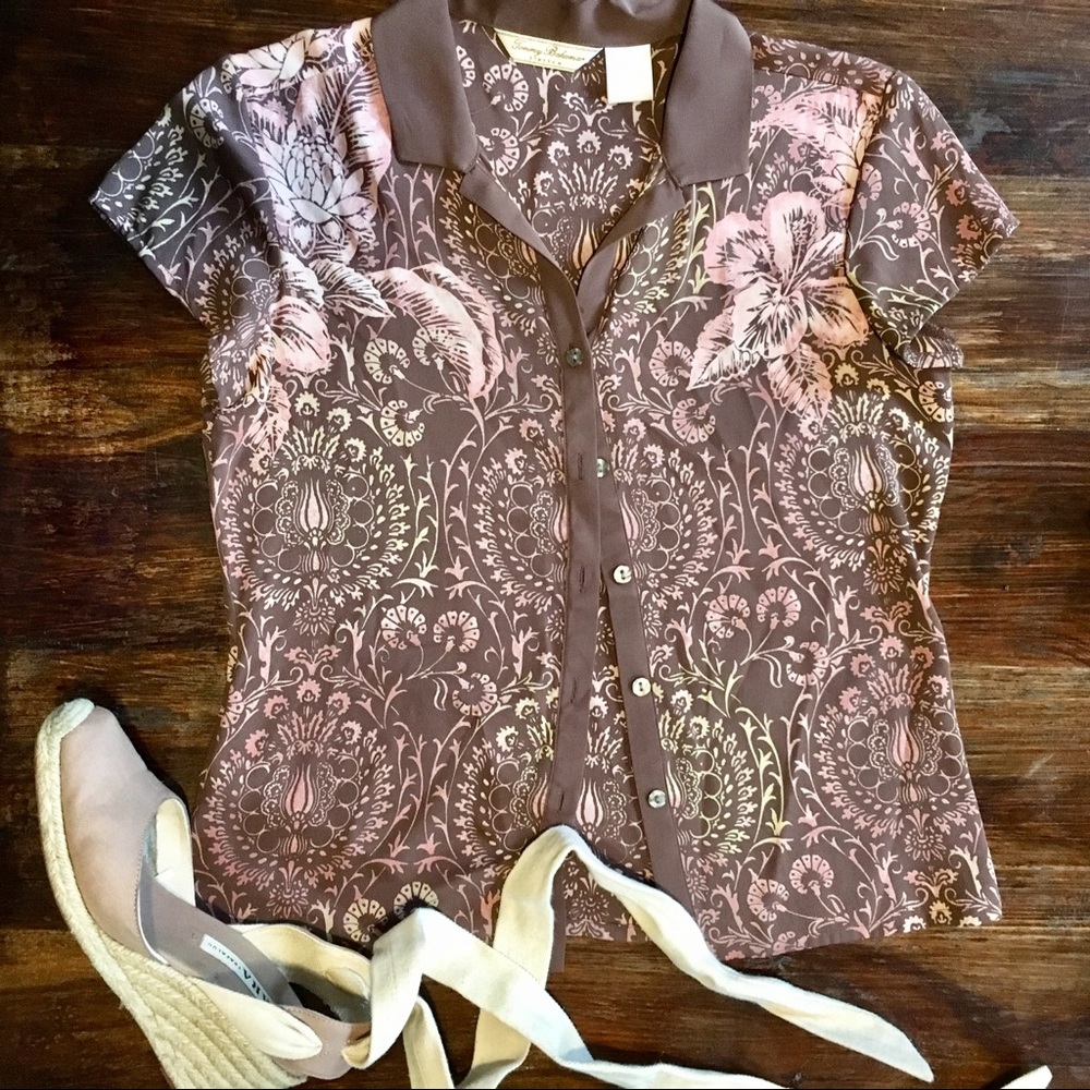 Silk Floral Print Button Up Shirt Tommy Bahama